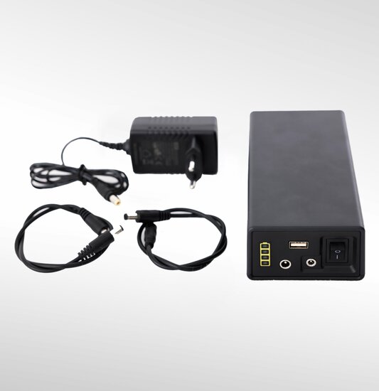 Akku-Set für LED-Beleuchtung im Ecotent® Faltpavillon.