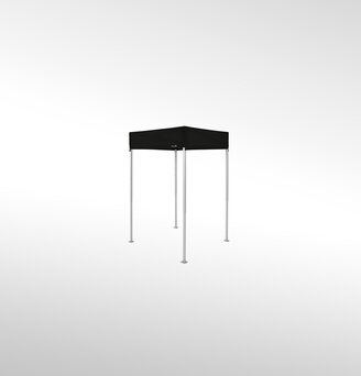 A black folding gazebo 1.5x1.5 m.