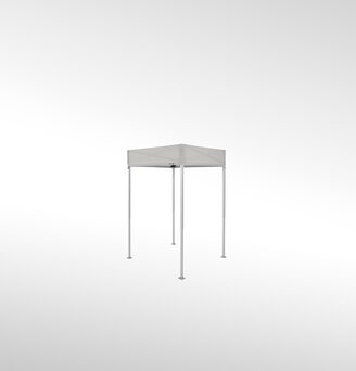 Gazebo pieghevole 1,5x1,5 m nel colore grigio chiaro.