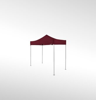 Un gazebo pieghevole bordeaux di 3x1,5 m.