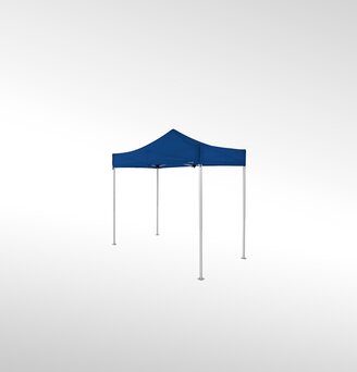 Un gazebo pieghevole blu scuro di 3x1,5 m.