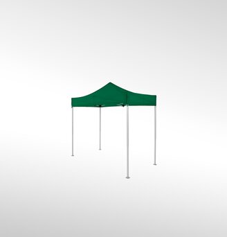 Un gazebo pieghevole verde di 3x1,5 m.