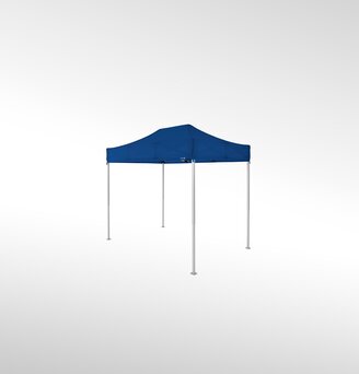 Un gazebo pieghevole blu scuro di 3x2 m.