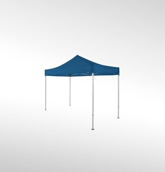 Gazebo pieghevole 4x2 m nel colore blu chiaro.